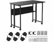 MACLEAN FOLDING TABLE DESK, BLACK, MOBILE MC-126 B