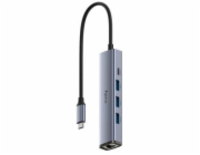 Cudy UH605 dokovací stanice/replikátor portů Kabel USB 3.2 Gen 1 (3.1 Gen 1) Type-C Šedá, Stříbrná