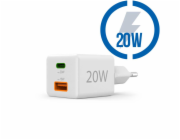Hama 00201991 Fast Charger 1x USB-C 1x USB-A, Mini Charger, PD, 20W, White