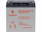 Baterie Conexpro AGM-12-28-DP VRLA AGM 12V/28Ah, T12 , Deep cycle, živ. 10 let 