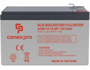 Baterie Conexpro AGM-12-12-DP VRLA AGM 12V/12Ah, F2, Deep cycle, živ. 10 let 