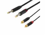 SSQ RCAJM5 - Kabel 2x RCA - 2x Jack Mono 6,3 mm 3 m Černá