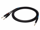 SSQ JSJM1 SS-1452 Kabel Jack Stereo - 2x Jack Mono 1 m Černá