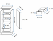 Cama SOHO 201049 skřínka do obývacího pokoje Úložná skříňka