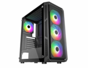 VeinX case HERMES MESH Mid Tower, ATX, 1xUSB 3.0, 2xUSB 2.0, 4x ARGB Fan, ARGB Controller, černá