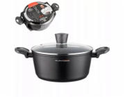 Florina BONO HRNEC 24 CM 4,0 L. S VÍKEM, INDIVIDUÁLNÍ od MG (ČERNÁ, POVLAK S IDEÁLNÍM KAMENEM, ČERNÁ RUKOJEŤ)