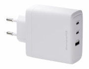 dbramante1928 re-charge - Síťový adaptér - 100 Watt - 3 výstupní konektory (2 x USB-C, USB) - bílá
