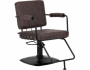 Activeshop Gabbiano kadeřnické křeslo Catania Loft Old Leather tmavě hnědá
