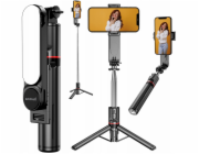 PROOVE Selfie tyč, monopod, stativ + dálkové LED osvětlení 3v1 pro telefon / GoPro / Selfie Lume