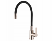 Invena Kuchyňská baterie Ksanti Inox, nerezová ocel/černá BZ-37-I43-L