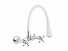 Invena Nástěnná kuchyňská baterie Roma, bílá/chrom BC-24-...