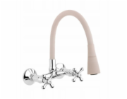 Invena Nástěnná kuchyňská baterie Roma, béžová/chromová BC-24-E3S-L