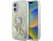 HelloKitty Hello Kitty HKHMP16SLGDIH Pouzdro Liquid Glitter Fever MagSafe pro iPhone 16 6.1 v bílém zlatě