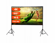 Extralink skládací projekční plátno 100 Psf-100 | Skládací projekční plátno | 16:9, 220 x 125 cm, bílá