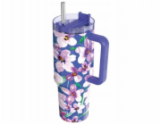 Quokka Stream - Termohrnek z nerezové oceli 1200ml s brčkem (květinový soumrak)