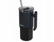 Quokka Umi - Termohrnek z nerezové oceli 720ml s brčkem a silikonovým dnem (černý)