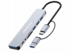 Qoltec Adaptér HUB 8v1 USB-C/USB | USB-C | 4xUSB | SD/TF ...