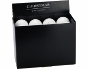 Vánoční hračka na stromeček, bílá, 8 cm