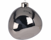 Vánoční hračka na stromeček, stříbrná, 10 cm, sklo