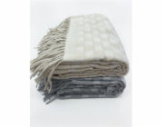 Pléd Domoletti CHECKERS, šedý, 130 cm x 160 cm