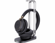 Yealink BH76 Plus + nabíjecí stojánek, UC USB-C/A, bezdrátový headset, čelenka, hovory/hudba, USB typu C / USB typu A, Bluetooth, nabíjecí stojánek, černá