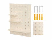 Dřevěný organizér na tabuli Maclean, barva světlého dřeva, 60x80 cm, max. 20 kg, MC-131 WD