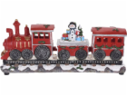 LED vánoční vláček, motiv sněhuláka, 39 cm