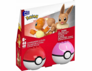 Mega Bloks Balení 2 Mega Pokémon Pokéballů Charmander a Eevee