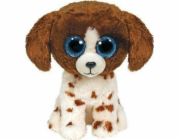 Meteor Plyšový pejsek Ty Beanie Boos hnědý a bílý - Muddles 15 cm