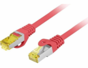 Lanberg Patchcord cat.6a S/FTP LSZH CU 1m červený fluke