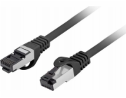 Lanberg Patchcord cat.8.1 S/FTP LSZH CU 0,25m černý, prošel testem Fluke
