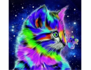 Norimpex Diamantová mozaika - Kočka s motýlem v noci
