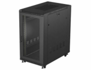 Lanberg 19" 22U 600x1000 černá stojatá racková skříň s perforovanými dveřmi (ploché balení)