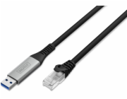 Digitus USB-A 3.2 Gen1 > RJ-45 Ethernet Kabel, 1Gbit/s (schwarz, 3 Meter, 10/100/1.000Mbit/s)
