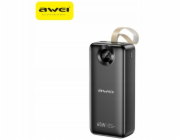 AWEI Powerbanka PA-34 30000mAh 65W Rychlonabíjení Černá