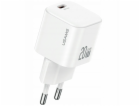 USAMS 20W nabíječka do zásuvky 1x USB-C + kabel USB-C bílá