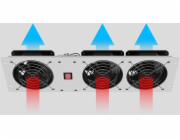 Lanberg 19palcový 3U vertikální ventilační panel pro rackové skříně, tři ventilátory, 230 V, šedý