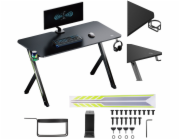 Maclean Herní stůl NanoRS 120x60x75cm RS101 se sluchátky a držákem na nápoje, černý