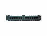DATACOM Patch panel 10" UTP 12 port CAT6 DUAL 1U BK 