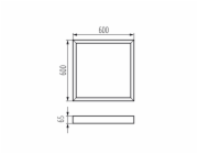 Montážní rám Kanlux pro panel LED ADTR-H 6060 v adaptéru 6060 White 600x600x65mm 29843