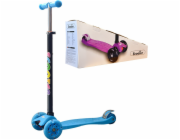 Dětská tříkolová koloběžka svítící - sv.modrá