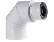 Alkotest 80/125-60/100 TURBO KOLENO DVOUstěNNÉ 90 REDUKCE BÍLÁ 0/ RSK.SX-TDNV80/125K90RB