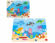BABU - Dřevěné puzzle s prutem mořský svět