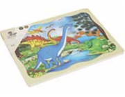 BABU - Dřevěné puzzle dinosaurus - 24 dílků