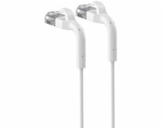 Extralink Patchcord cat.6 U/FTP 1Gbps měděný kroucený pár, síťový kabel, ohnutý konec 0,5 m bílý