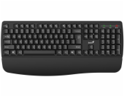 GENIUS KB-7123/ bezdrátová 2,4GHz/ ergo předložka/ Copilot/ mini receiver/ USB/ černá/ CZ+SK layout
