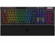 MSI herní klávesnice STRIKE PRO Wireless Silent/ bezdrátová 2,4GHz+BT/ mechanická/ RGB/ USB/ předložka/ US layout