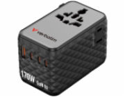 Verbatim univerzální cestovní adaptér Charge’n’Travel 170W, černá