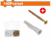 Wadfow Hmoždinka s vrutem sada 140ks