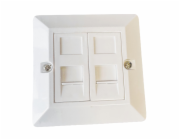 Neosazená zásuvka na omítku pro 2 keystone protiprachová